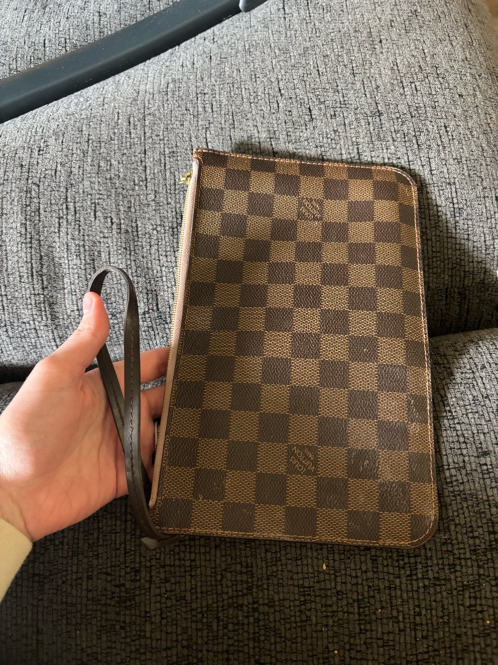 Louis Vuitton Brown Checkered Wristlet Pouch